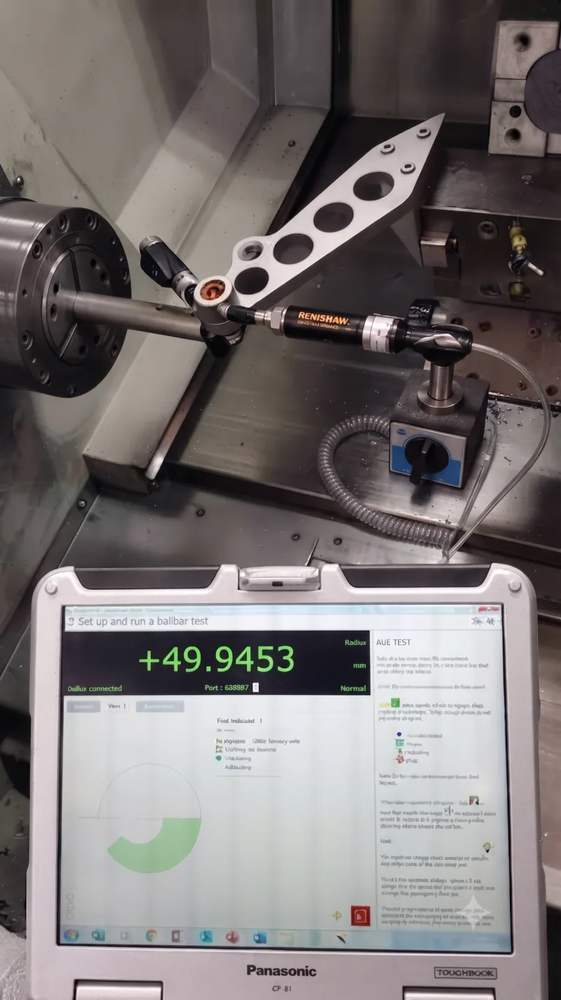 Ballbar test application on a CNC lathe
