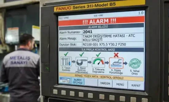FANUC alarm ekranı: 2041 takım değiştirme (ATC) hatası mesajı