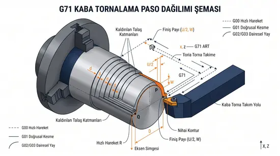 G71 rough turning cycle pass distribution