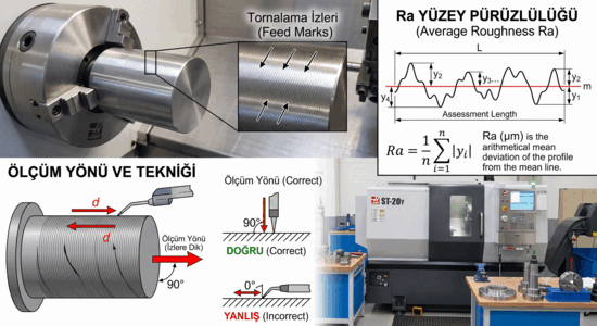 Ra yüzey pürüzlülüğü tanımı ile ölçüm yönü ve tekniği