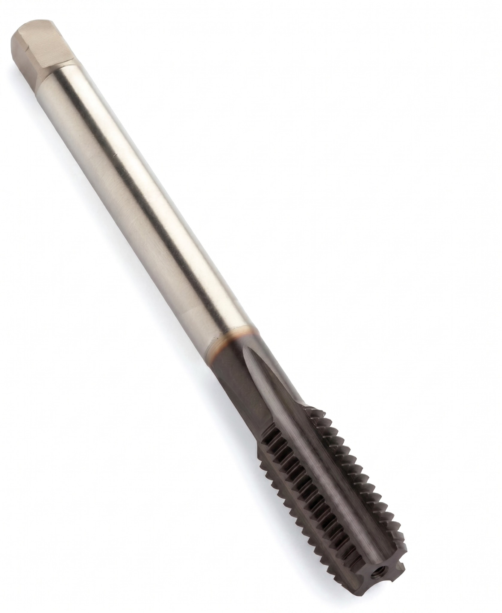 Straight flute cutting tap — for short, broken-chip materials such as cast iron.