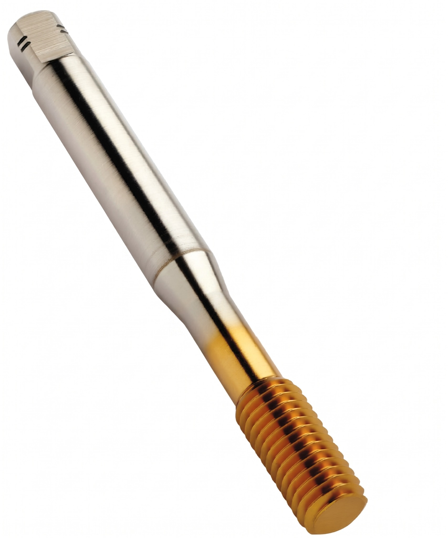 Roll (form) tap — removes no chip; forms the thread by displacing material.